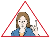 Bild Frau im Dreieck mit erhobenem Finger&nbsp;&copy;&nbsp;Lebenshilfe für Menschen mit geistiger Behinderung Bremen e.V., Illustrator Stefan Albers, Atelier Fleetinsel, 2013