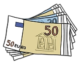 Bild von einem kleinen Stapel Geldscheine&nbsp;&copy;&nbsp;Lebenshilfe für Menschen mit geistiger Behinderung Bremen e.V., Illustrator Stefan Albers, Atelier Fleetinsel, 2013