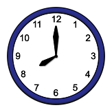 Bild von Uhr, die 8 Uhr anzeigt&nbsp;&copy;&nbsp;Lebenshilfe für Menschen mit geistiger Behinderung Bremen e.V., Illustrator Stefan Albers, Atelier Fleetinsel, 2013