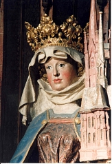 Französische Schnitzfigur der Heiligen Elisabeth © Universitätsstadt Marburg