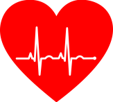 rotes großes Herz in dem EKG-Ausschläge zu sehen sind © Pixabay