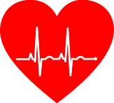 rotes großes Herz in dem EKG-Ausschläge zu sehen sind&nbsp;&copy;&nbsp;Pixabay