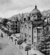 Historische Ansicht der ehemaligen Synagoge in Der Universitätsstraße © aus Postkartensammlung Klages, Marburg