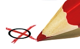 Bild mit einem roten Stift, mit dem gerade ein Kreuz in einem Kreis gemacht wurde&nbsp;&copy;&nbsp;Pixabay